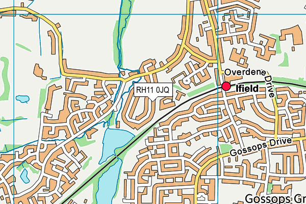 RH11 0JQ map - OS VectorMap District (Ordnance Survey) RH11 0JQ map - OS VectorMap District (Ordnance Survey)