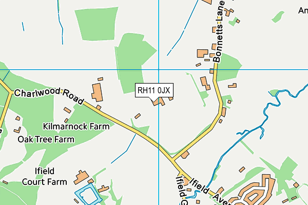 RH11 0JX map - OS VectorMap District (Ordnance Survey) RH11 0JX map - OS VectorMap District (Ordnance Survey)