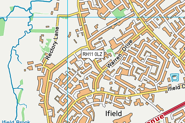 RH11 0LZ map - OS VectorMap District (Ordnance Survey) RH11 0LZ map - OS VectorMap District (Ordnance Survey)