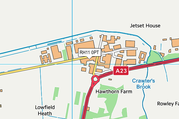 RH11 0PT map - OS VectorMap District (Ordnance Survey) RH11 0PT map - OS VectorMap District (Ordnance Survey)