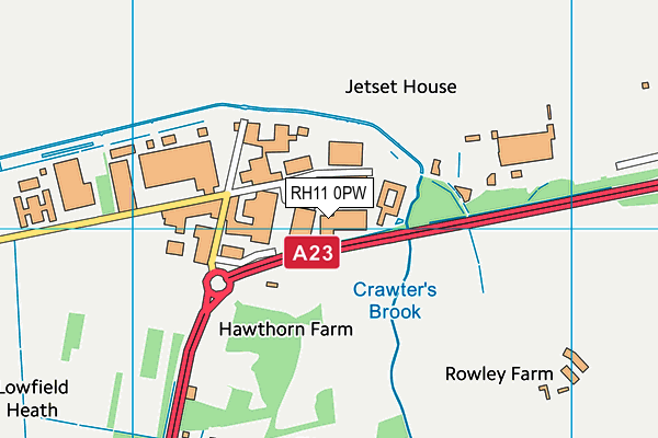 RH11 0PW map - OS VectorMap District (Ordnance Survey) RH11 0PW map - OS VectorMap District (Ordnance Survey)