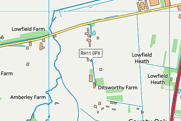 RH11 0PX map - OS VectorMap District (Ordnance Survey) RH11 0PX map - OS VectorMap District (Ordnance Survey)
