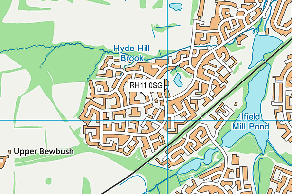 RH11 0SG map - OS VectorMap District (Ordnance Survey) RH11 0SG map - OS VectorMap District (Ordnance Survey)