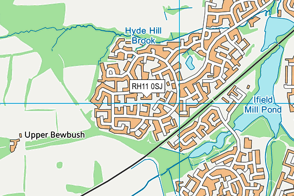 RH11 0SJ map - OS VectorMap District (Ordnance Survey) RH11 0SJ map - OS VectorMap District (Ordnance Survey)