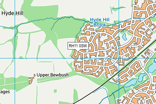 RH11 0SW map - OS VectorMap District (Ordnance Survey) RH11 0SW map - OS VectorMap District (Ordnance Survey)