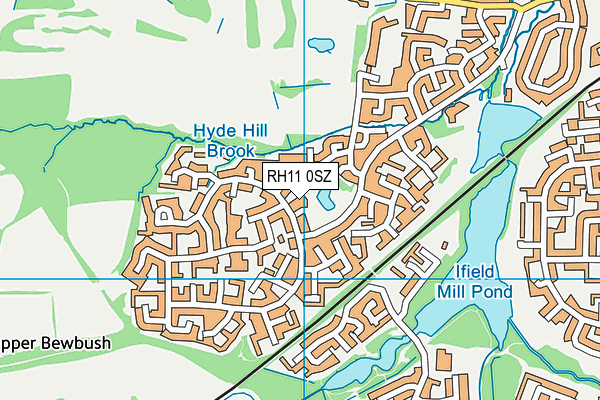 RH11 0SZ map - OS VectorMap District (Ordnance Survey) RH11 0SZ map - OS VectorMap District (Ordnance Survey)