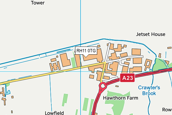 RH11 0TG map - OS VectorMap District (Ordnance Survey) RH11 0TG map - OS VectorMap District (Ordnance Survey)
