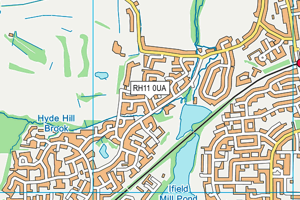 RH11 0UA map - OS VectorMap District (Ordnance Survey) RH11 0UA map - OS VectorMap District (Ordnance Survey)