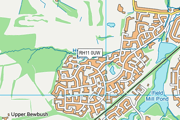 RH11 0UW map - OS VectorMap District (Ordnance Survey) RH11 0UW map - OS VectorMap District (Ordnance Survey)