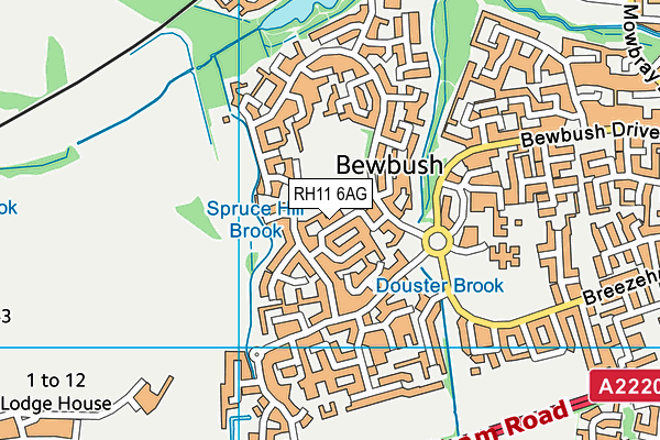 RH11 6AG map - OS VectorMap District (Ordnance Survey) RH11 6AG map - OS VectorMap District (Ordnance Survey)