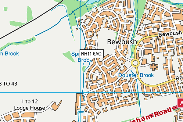 RH11 6AQ map - OS VectorMap District (Ordnance Survey)