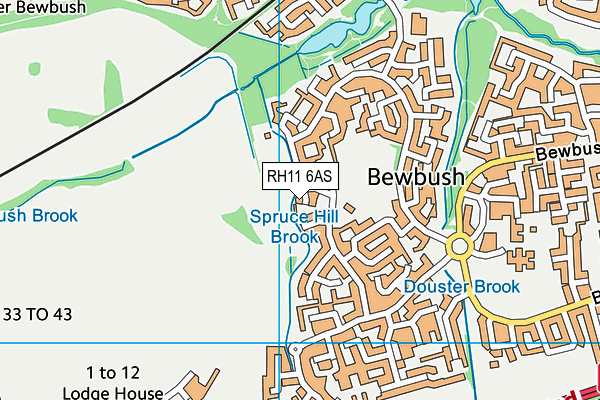 RH11 6AS map - OS VectorMap District (Ordnance Survey) RH11 6AS map - OS VectorMap District (Ordnance Survey)