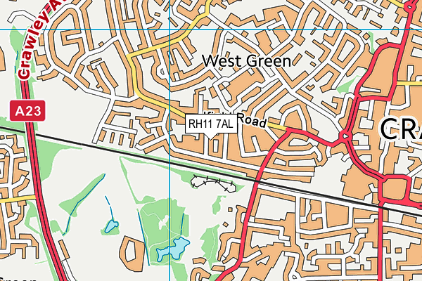 RH11 7AL map - OS VectorMap District (Ordnance Survey) RH11 7AL map - OS VectorMap District (Ordnance Survey)