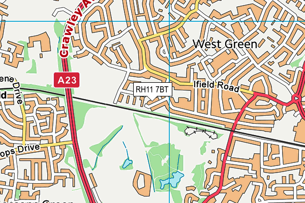 RH11 7BT map - OS VectorMap District (Ordnance Survey) RH11 7BT map - OS VectorMap District (Ordnance Survey)