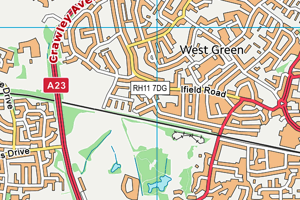 RH11 7DG map - OS VectorMap District (Ordnance Survey) RH11 7DG map - OS VectorMap District (Ordnance Survey)