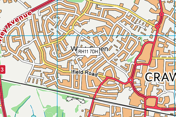 RH11 7DH map - OS VectorMap District (Ordnance Survey) RH11 7DH map - OS VectorMap District (Ordnance Survey)