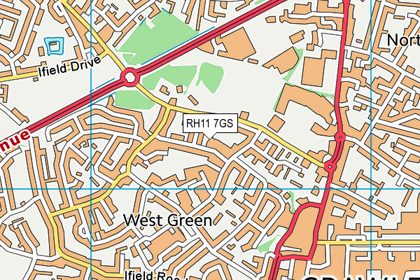RH11 7GS map - OS VectorMap District (Ordnance Survey) RH11 7GS map - OS VectorMap District (Ordnance Survey)