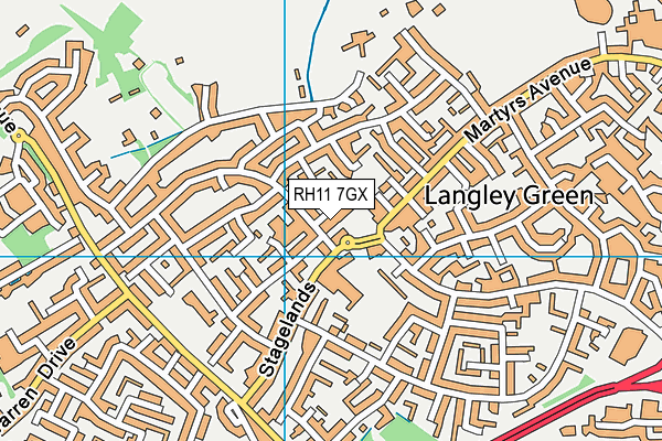 RH11 7GX map - OS VectorMap District (Ordnance Survey) RH11 7GX map - OS VectorMap District (Ordnance Survey)