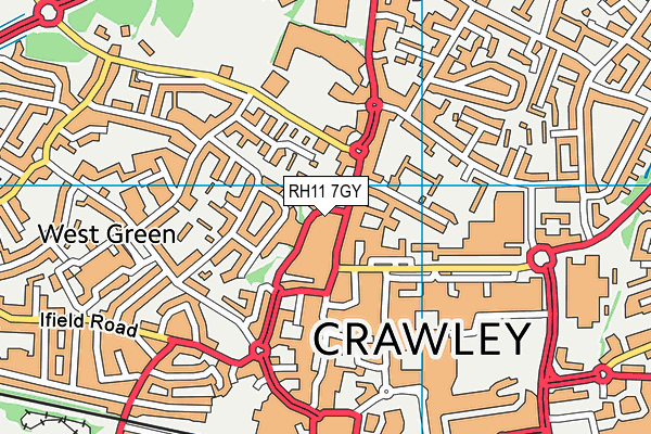 RH11 7GY map - OS VectorMap District (Ordnance Survey) RH11 7GY map - OS VectorMap District (Ordnance Survey)