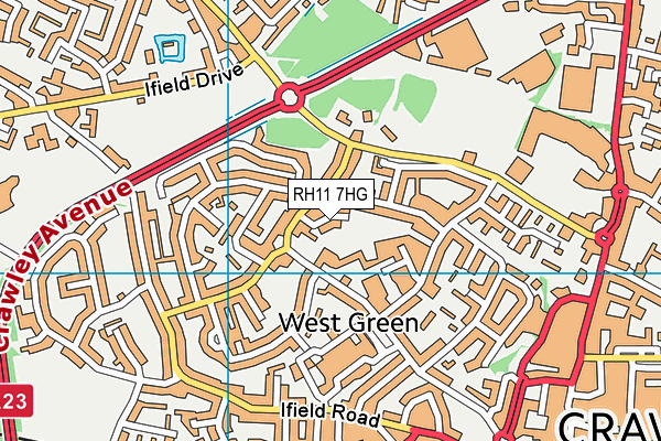 RH11 7HG map - OS VectorMap District (Ordnance Survey) RH11 7HG map - OS VectorMap District (Ordnance Survey)
