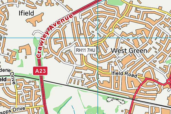 RH11 7HU map - OS VectorMap District (Ordnance Survey) RH11 7HU map - OS VectorMap District (Ordnance Survey)