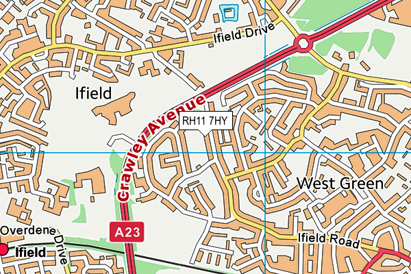RH11 7HY map - OS VectorMap District (Ordnance Survey) RH11 7HY map - OS VectorMap District (Ordnance Survey)