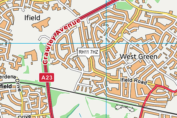 RH11 7HZ map - OS VectorMap District (Ordnance Survey) RH11 7HZ map - OS VectorMap District (Ordnance Survey)