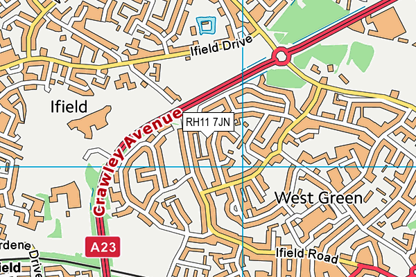 RH11 7JN map - OS VectorMap District (Ordnance Survey) RH11 7JN map - OS VectorMap District (Ordnance Survey)