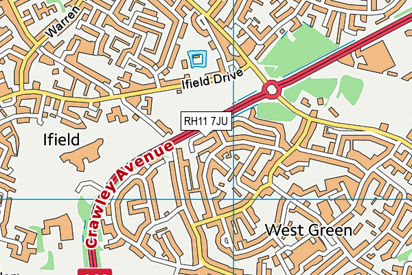 RH11 7JU map - OS VectorMap District (Ordnance Survey) RH11 7JU map - OS VectorMap District (Ordnance Survey)
