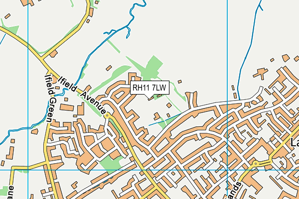RH11 7LW map - OS VectorMap District (Ordnance Survey) RH11 7LW map - OS VectorMap District (Ordnance Survey)