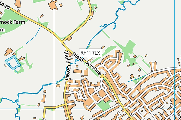 RH11 7LX map - OS VectorMap District (Ordnance Survey)