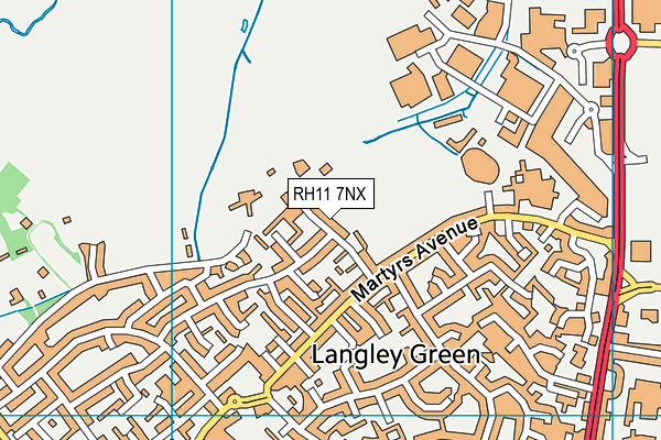 RH11 7NX map - OS VectorMap District (Ordnance Survey) RH11 7NX map - OS VectorMap District (Ordnance Survey)