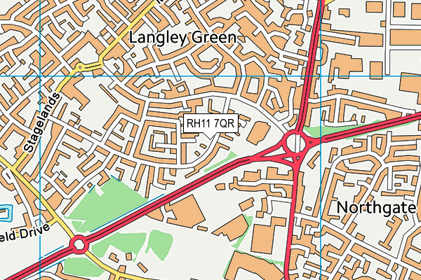 RH11 7QR map - OS VectorMap District (Ordnance Survey) RH11 7QR map - OS VectorMap District (Ordnance Survey)