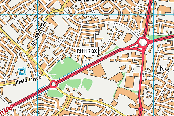 RH11 7QX map - OS VectorMap District (Ordnance Survey) RH11 7QX map - OS VectorMap District (Ordnance Survey)