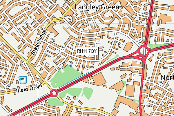 RH11 7QY map - OS VectorMap District (Ordnance Survey) RH11 7QY map - OS VectorMap District (Ordnance Survey)