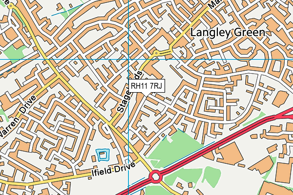 RH11 7RJ map - OS VectorMap District (Ordnance Survey) RH11 7RJ map - OS VectorMap District (Ordnance Survey)