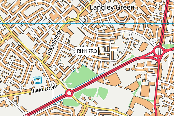 RH11 7RQ map - OS VectorMap District (Ordnance Survey) RH11 7RQ map - OS VectorMap District (Ordnance Survey)