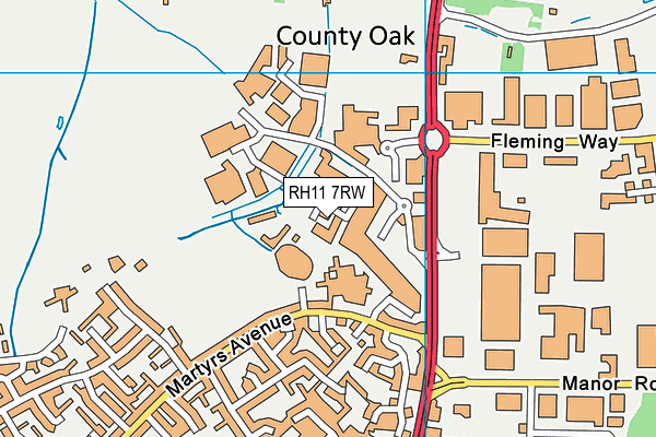 RH11 7RW map - OS VectorMap District (Ordnance Survey) RH11 7RW map - OS VectorMap District (Ordnance Survey)