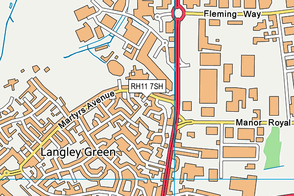 RH11 7SH map - OS VectorMap District (Ordnance Survey) RH11 7SH map - OS VectorMap District (Ordnance Survey)