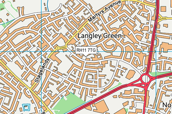 RH11 7TG map - OS VectorMap District (Ordnance Survey) RH11 7TG map - OS VectorMap District (Ordnance Survey)