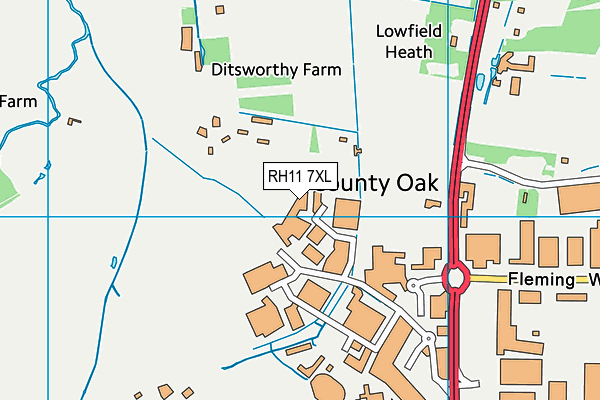 RH11 7XL map - OS VectorMap District (Ordnance Survey) RH11 7XL map - OS VectorMap District (Ordnance Survey)