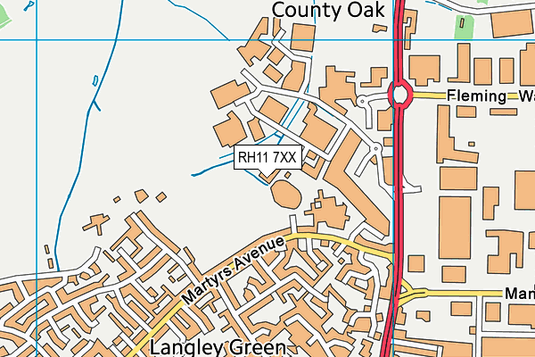 RH11 7XX map - OS VectorMap District (Ordnance Survey) RH11 7XX map - OS VectorMap District (Ordnance Survey)