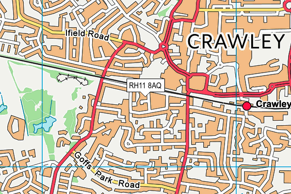 RH11 8AQ map - OS VectorMap District (Ordnance Survey) RH11 8AQ map - OS VectorMap District (Ordnance Survey)