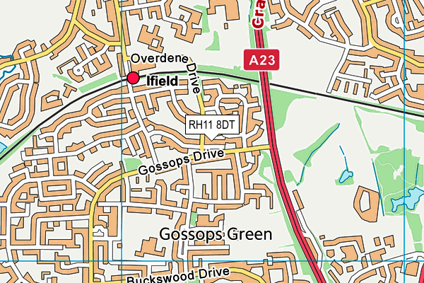 RH11 8DT map - OS VectorMap District (Ordnance Survey) RH11 8DT map - OS VectorMap District (Ordnance Survey)