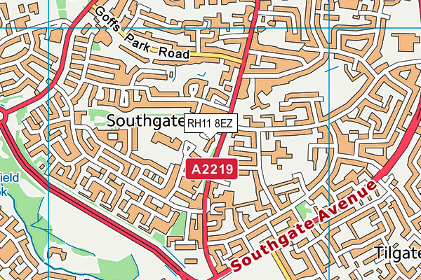 RH11 8EZ map - OS VectorMap District (Ordnance Survey) RH11 8EZ map - OS VectorMap District (Ordnance Survey)