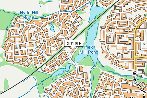 RH11 8FN map - OS VectorMap District (Ordnance Survey) RH11 8FN map - OS VectorMap District (Ordnance Survey)