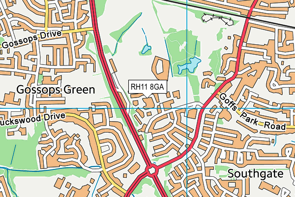 RH11 8GA map - OS VectorMap District (Ordnance Survey) RH11 8GA map - OS VectorMap District (Ordnance Survey)