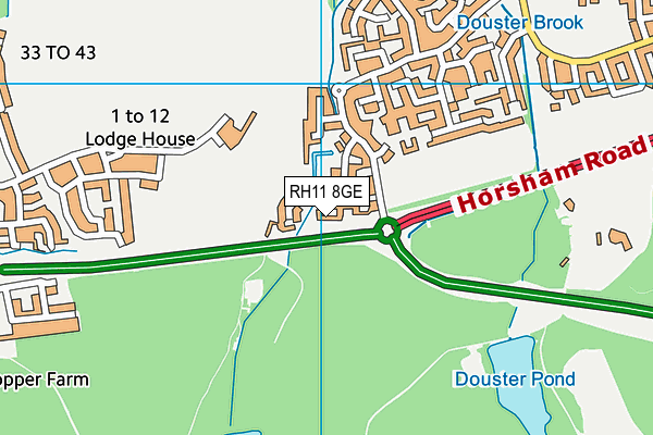 RH11 8GE map - OS VectorMap District (Ordnance Survey) RH11 8GE map - OS VectorMap District (Ordnance Survey)