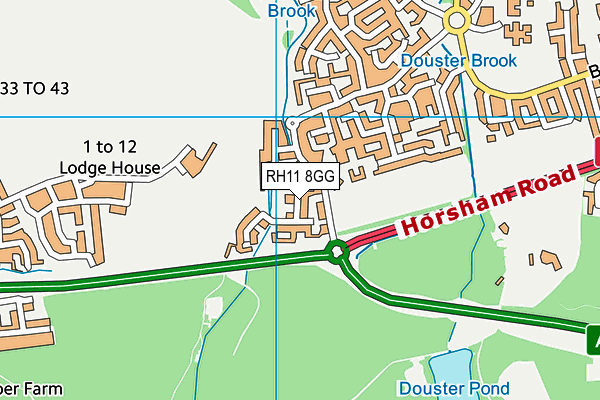 RH11 8GG map - OS VectorMap District (Ordnance Survey) RH11 8GG map - OS VectorMap District (Ordnance Survey)