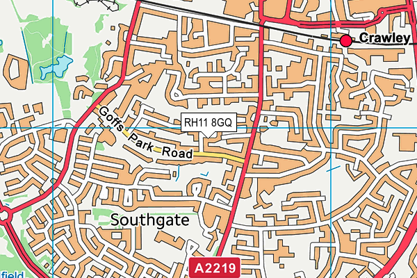 RH11 8GQ map - OS VectorMap District (Ordnance Survey) RH11 8GQ map - OS VectorMap District (Ordnance Survey)